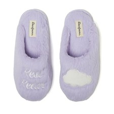 Dearfoams Women's Gifts for Mom Fluffy Cute Scuff Slippers, Rest 5-6, Purple