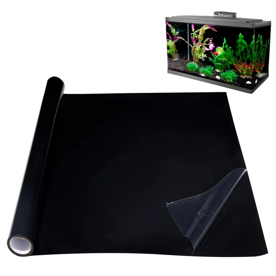 Aquarium Background Static Cling Black Fish Tank Background Wallpaper Fish Decor - Image 2 of 4