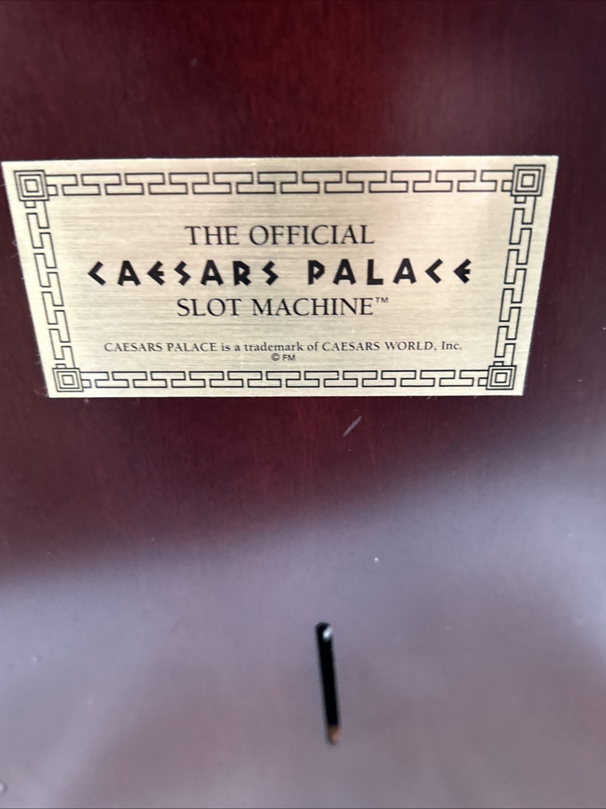 Franklin Mint Caesars Palace Tabletop Jackpot Slot Machine Bank-1989 With Coins