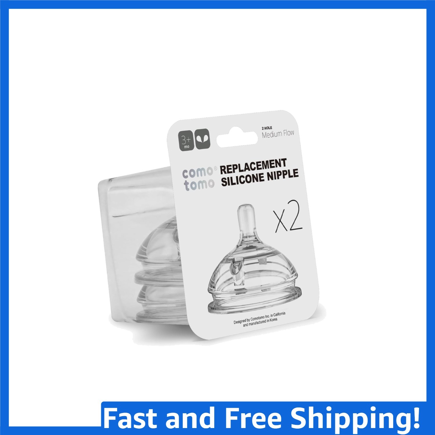 Breast-Like Silicone Nipples, 2 Count, Slow Flow, Ideal for 