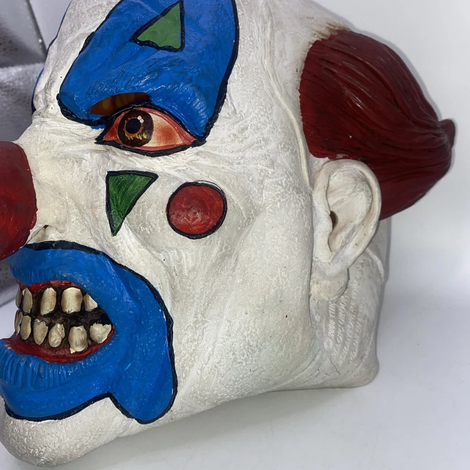 Rubber Clown Mask Kmart 2000 Paper Magic Group Evil Circus Halloween Costume Vtg - Image 2 of 3