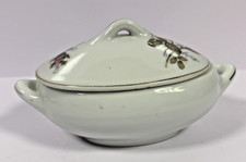 Vintage Covered Sugar Bowl Floral China Pink Rose Gold Trim Japan 6&rdquo;