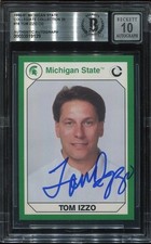 MICHIGAN STATE SPARTANS TOM IZZO signed auto 1990 ROOKIE CARD RC BECKETT 10 BAS