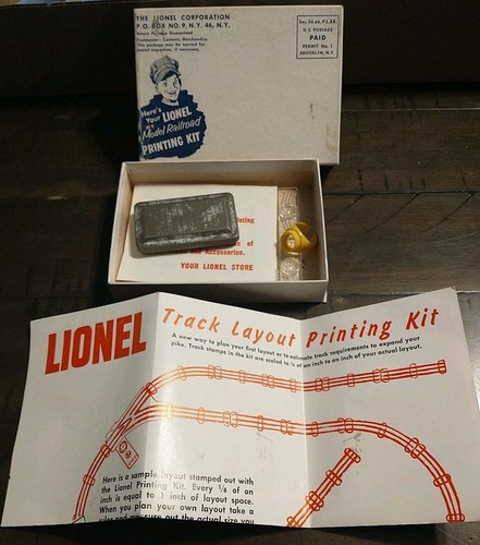 Lionel Vintage 1950's Track Layout Printing Kit/Box