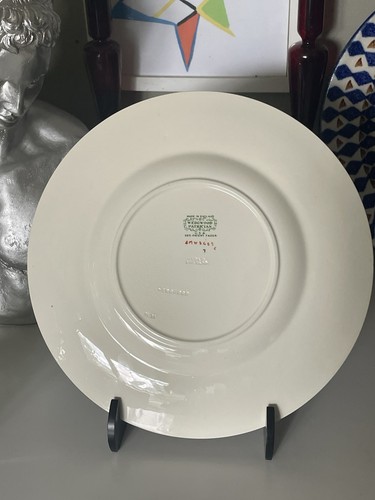 Wedgwood Patrician AMH8485 , 10.5" Dinner Plate Black Silver Floral VTG England - Picture 8 of 10