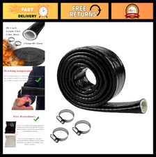 1" ID Heat Shielded Fire Sleeve - Silicone Coated Fiberglass Heat Protection for