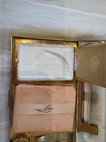 Evans Elegance Vintage Wristlet Compact Vanity Kit 1950s Cigarette Lipstick Case - Picture 3 of 8