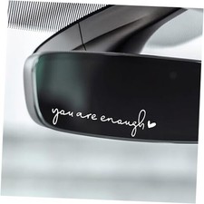 3X Hello Beautiful Rearview Mirror Decal, Vanity Mirror You Are Enough White