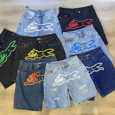 BBC Denim Shorts IceCream Run Dog Classic Jeans Unsex Teens Casual