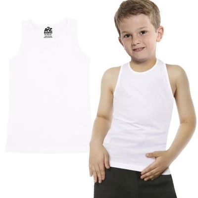 Gilet Pour Garçons En Coton 100% Mode Sous-Vêtement Sans Manches Été École - Photo 1/4