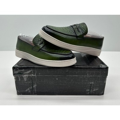 Crocodile Wear Men's Textured Slip On Loafers Green Size 42 NIB #09S