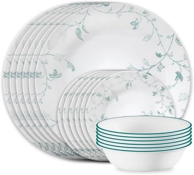 Corelle 18-piece Vitrelle Glass Classic Blue Vines Dinnerware Set Service for 6