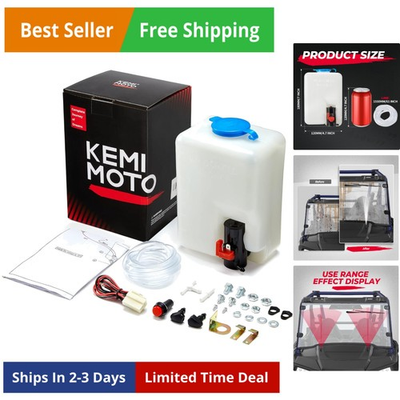 #ad Universal Car Windshield Washer Pump Washer Fluid Reservoir Bottle Kit with P... $31.96