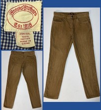 Brooks Brothers Gold Brown Corduroy Pants 100 Cotton Slim Fit 5-Pocket 31x32