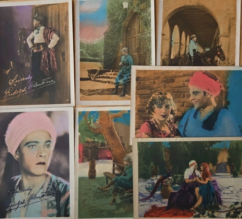 7~ RUDOLPH VALENTINO Color Portrait Photographs 5x7s Like Exhibit Cards