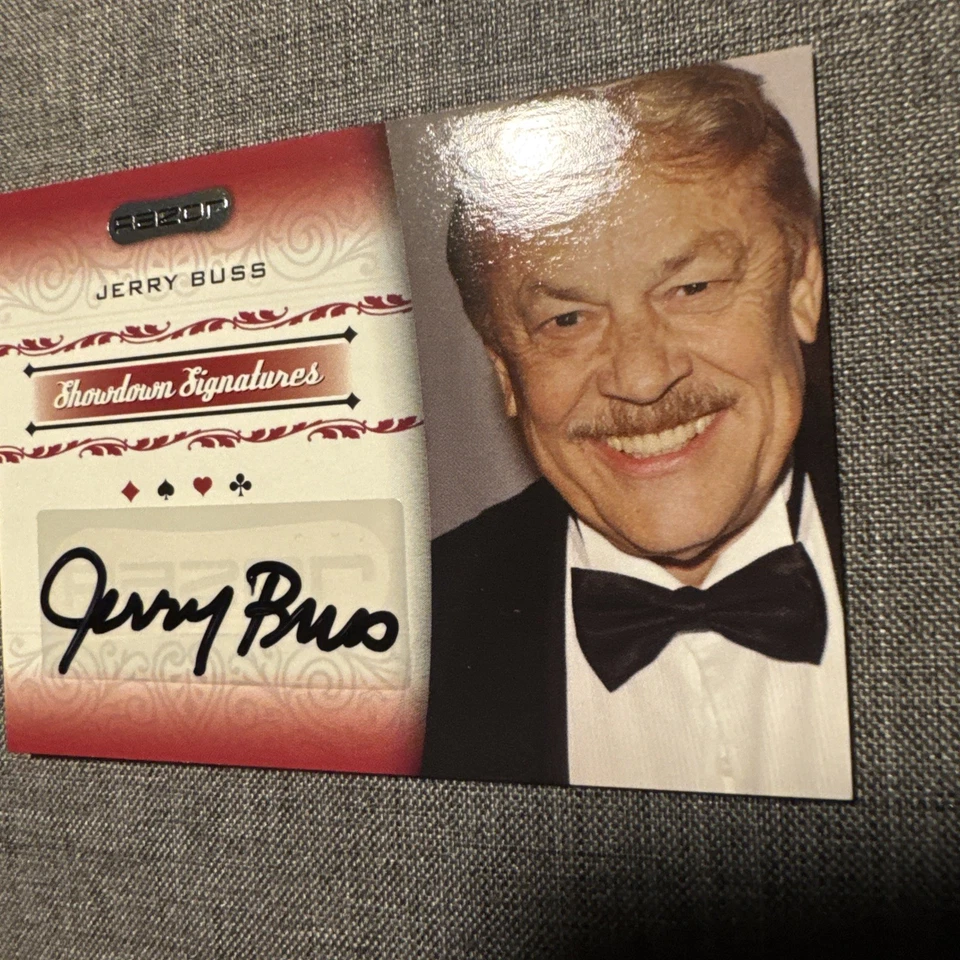 JERRY BUSS 2007 RAZOR POKER SHOWDOWN SIGNATURES AUTO LAKERS SIGNED CARD RARE SP - Image 4 of 4