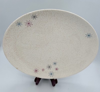 Vintage 1950s W.S. George Atomic Starburst Celeste Platter 