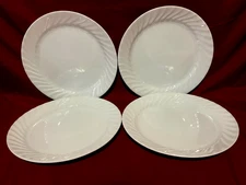 Corelle Enhancements White Swirl Dinner Plates 10 1/4" (Set Of 4) USA