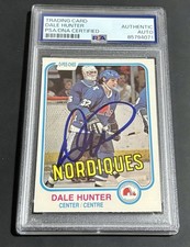 PSA/DNA Dale Hunter SIGNED 1981-82 O-Pee-Chee #277 Slab RC Auto Quebec Nordiques