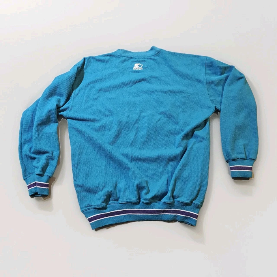 Sudadera Vintage Starter Charlotte Hornets Script Talla Grande NBA Años 90 Foto 2 de 4