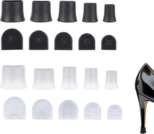 20 Pairs High Heel Tips Shoes Tap Caps6 Size8/9/10/11/12/12.5mmU-Shape Black