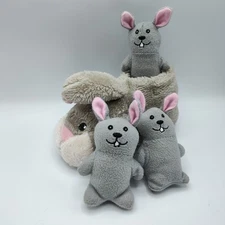 ZippyPaws Bunny Slipper Nests Interactive Dog Toy With 3 Squeakers