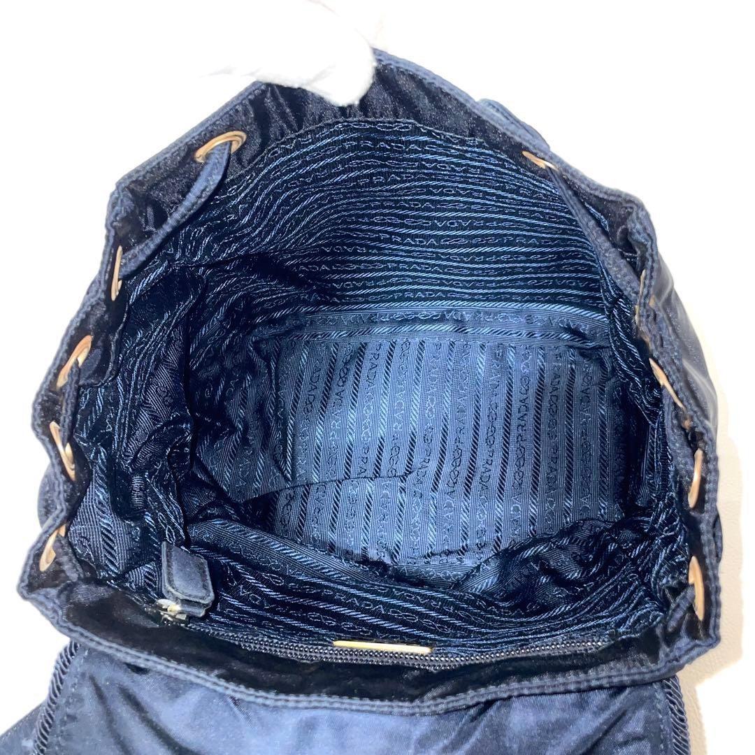 PRADA Nylon Backpack Navy Embroidered Women’s Authentic Bag thumbnail 8