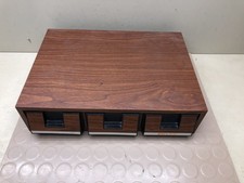 Add N' Stac / Faux Wood / Audio Cassette Tape 3-Drawer Storage Case