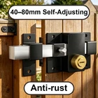 Used 40-80mm Anti-Rust Long Throw Gate Lock Wooden Door Right & Left Door 5 Keys