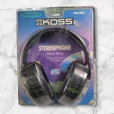 Koss TD65 Home & Portable Stereo Black Corded Headphones Deep Bass in Package 