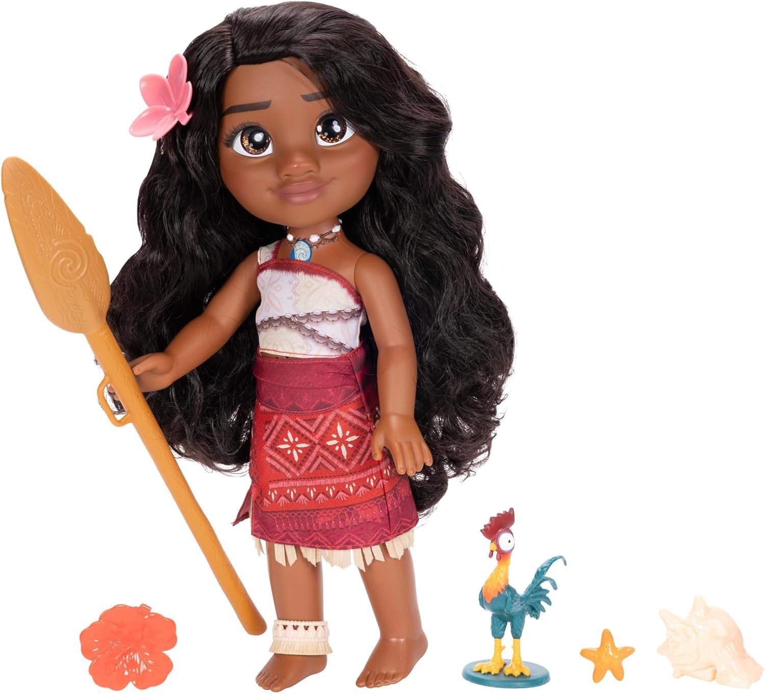 Disney Muñeca Vaiana Musical de 38 cm, con Accesorios y Totalmente Articulada