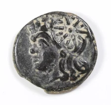 Pantikapaion AE 304-250 BC Satyr/Lion w/ countermarks