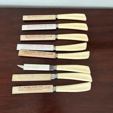 Shell Gas Station Steak Knives Set Of 6 With Sleeve - Vintage 70’s