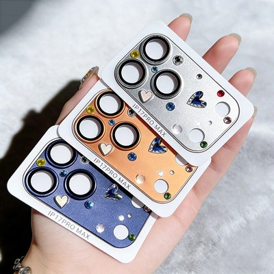 Diamond 3D Herz Kameraschutz für iPhone 17 Pro Max - Luxus Linsenschutz