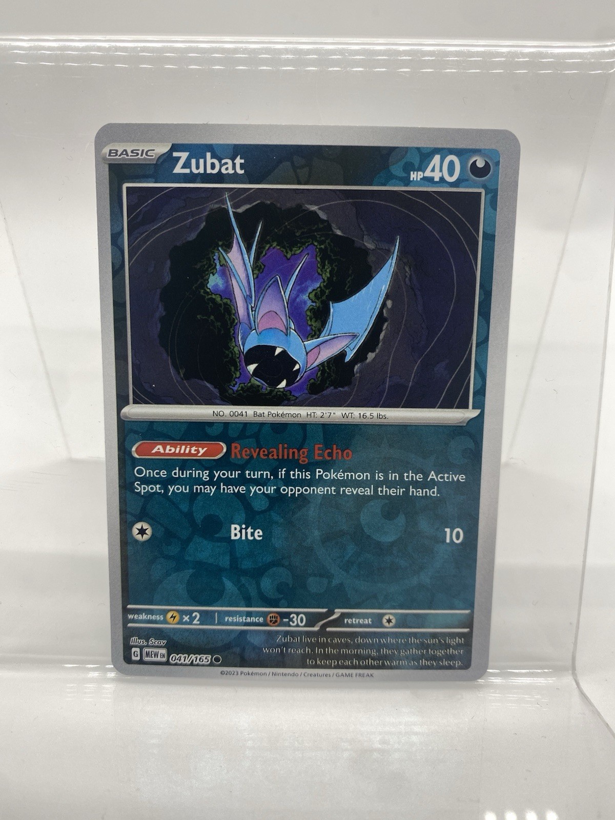 Pokémon 151 Scarlet & Violet Zubat Reverse Holo Common Card 041/165 NM