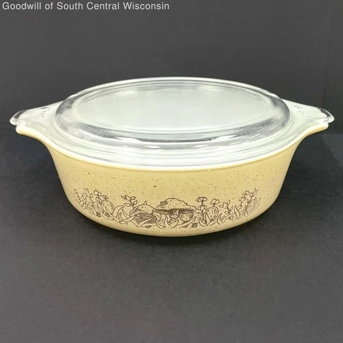 VNTG Pyrex Forest Fancies Pattern Brown/Beige Lidded Casserole Dish 500ml #471-B