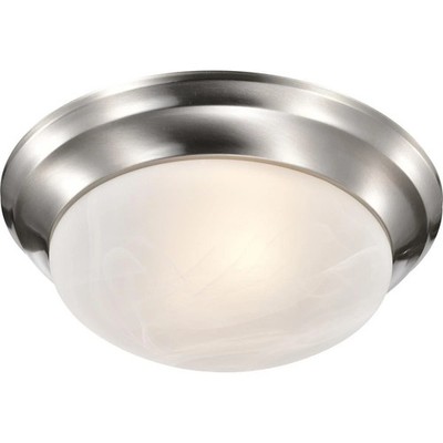 Nuvo Lighting 60/284 Brentwood Flush Mount Brushed Nickel 2 light alabaster gls