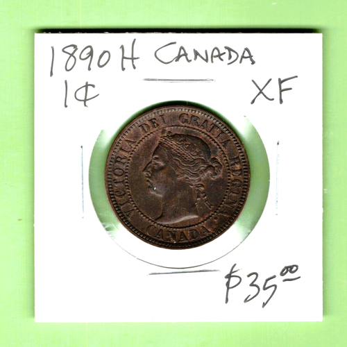 KANADA - SCHÖNER HISTORISCHER QV EIN CENT, 1890 H, KM# 7