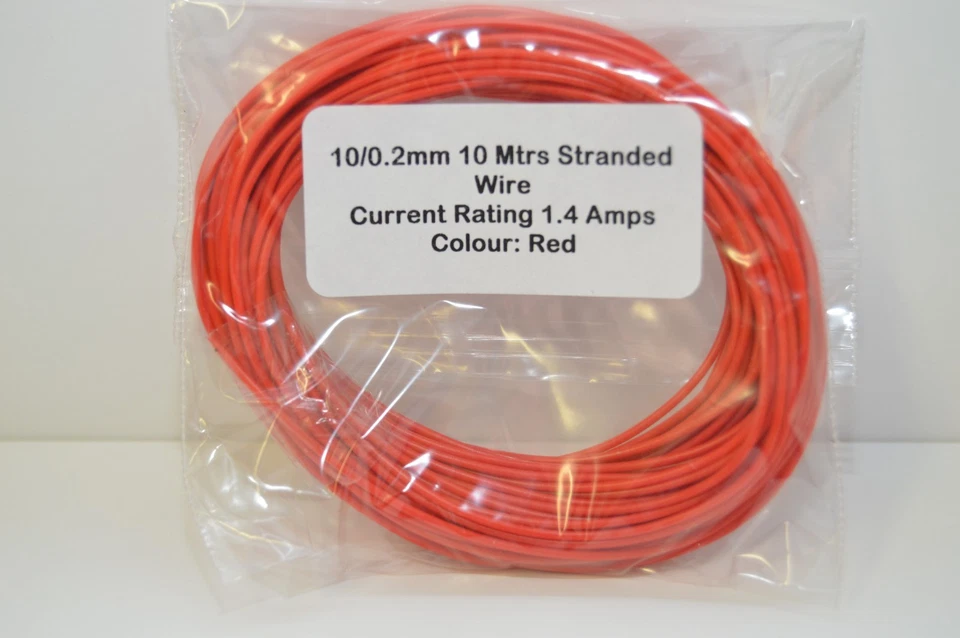 10 METERS MODEL RAILWAY WIRE - 1.4 AMP - BIG RANGE OF COLOURS - MODEL TRAINS  - Image 2 of 4
