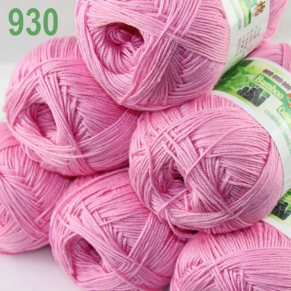 Sale New 6 Ballsx50g Super Soft Bamboo Cotton Baby Hand Knitting Crochet Yarn 30 - Image 4 of 4