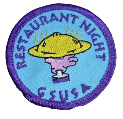 Girl Scouts GSUSA RESTAURANT NIGHT Fun Patches Badges GUIDE Dining Tour Visit