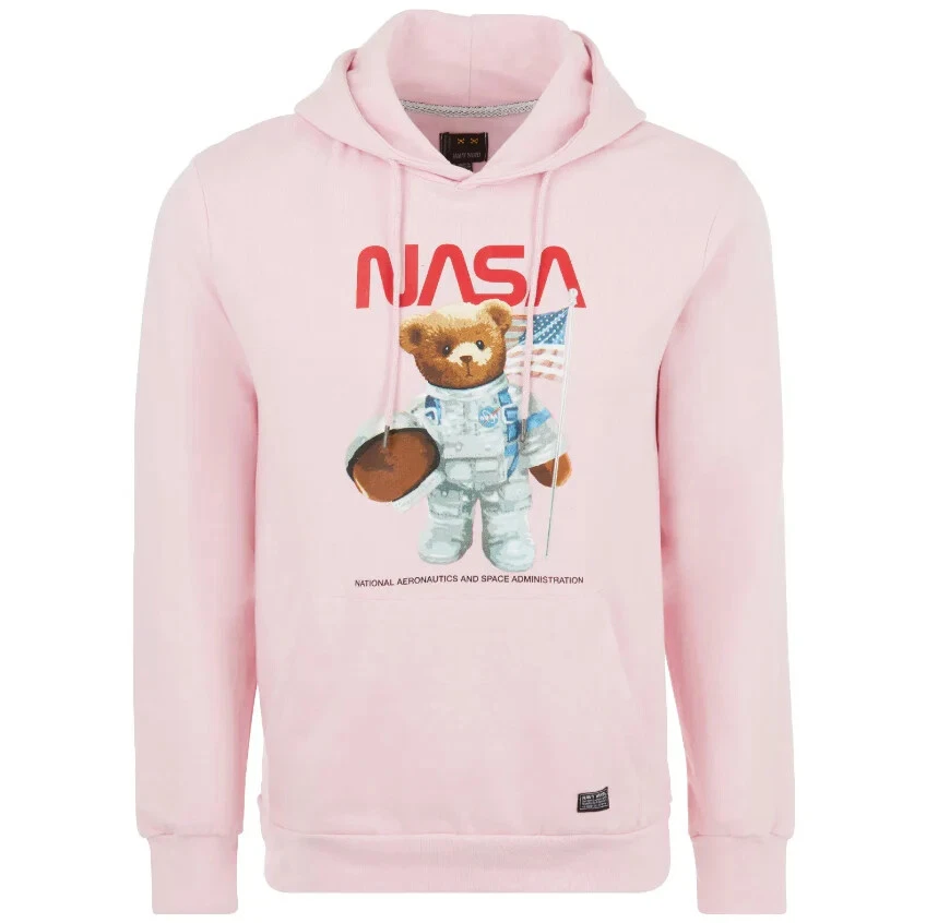 Navy Yard Designer NASA Teddy Bear Astronaut Pink Hoodie Adult Hooded Sweatshirt