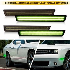 4pcs Led Bumper Side Smoked Marker Light Lamp Set For 2015-2022 Dodge Challenger