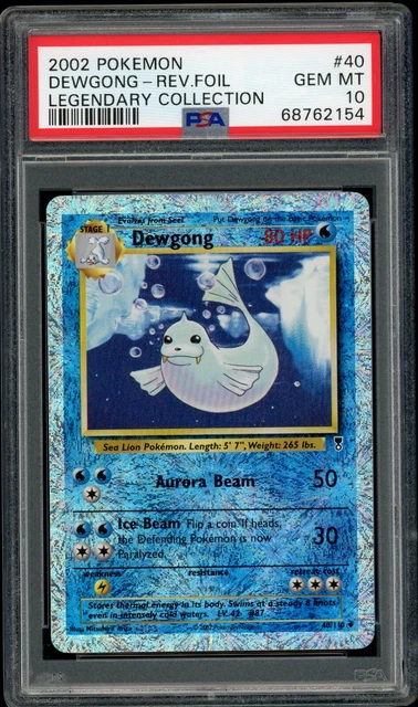 Pokemon Dewgong Reverse Foil Legendary Collection 40/110 PSA 10 GEM MINT