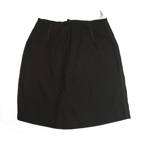 Iceberg Black w. White Stitching Wool Blend Mini Skirt size 44 - Picture 2 of 4