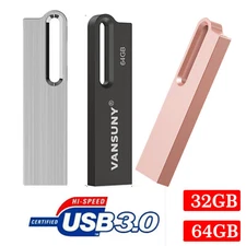 Lot 32GB 64GB Metal USB3.0 Flash Drive Thumb Drive Memory Stick U Disk Pen Drive