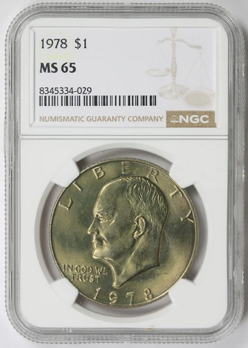 1978 Eisenhower Ike Copper-Nickel Clad $1 MS 65 NGC