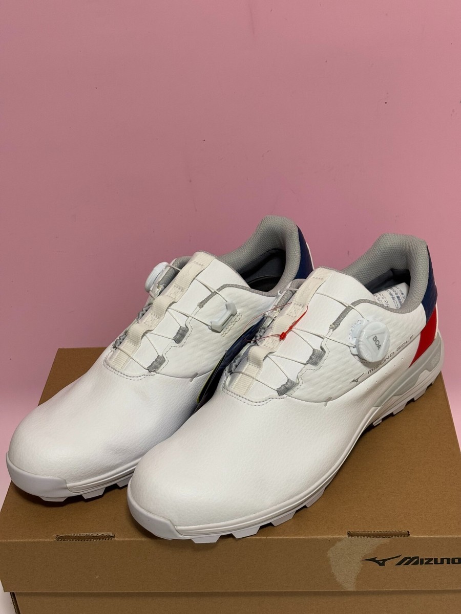 MIZUNO GOLF BOA ゴルフシューズ ホワイト MIZUNO Golf Shoes WAVE HAZARD AQUA BOA WIDE 51GM2470 White Red