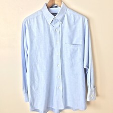 Chaps Long Sleeve Blue Wrinkle-Free Oxford 15-15 1/2 Medium 32/33
