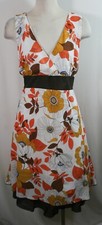 Plus size a-line dress,w/strap bow tie on back,100% cotton, orange, green